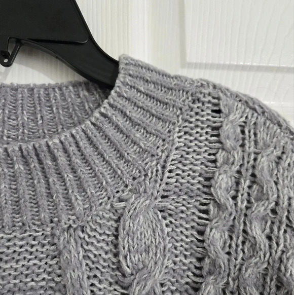 SO Goods For Life Knitted Sweater Gray Women's Medium Fall Winter Warm Boho - Picture 4 of 13